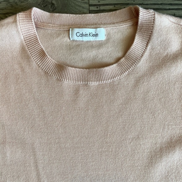 Calvin Klein Women’s Long Sleeve Crewneck Pullover Ruffle Knit Top Pink - Picture 5 of 10